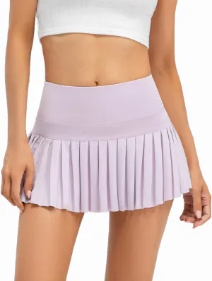 Women Pleated Tennis Skirt High Waisted Golf Athletic Skort Mini Skirts with Shorts Pockets Workout Running Apparel
