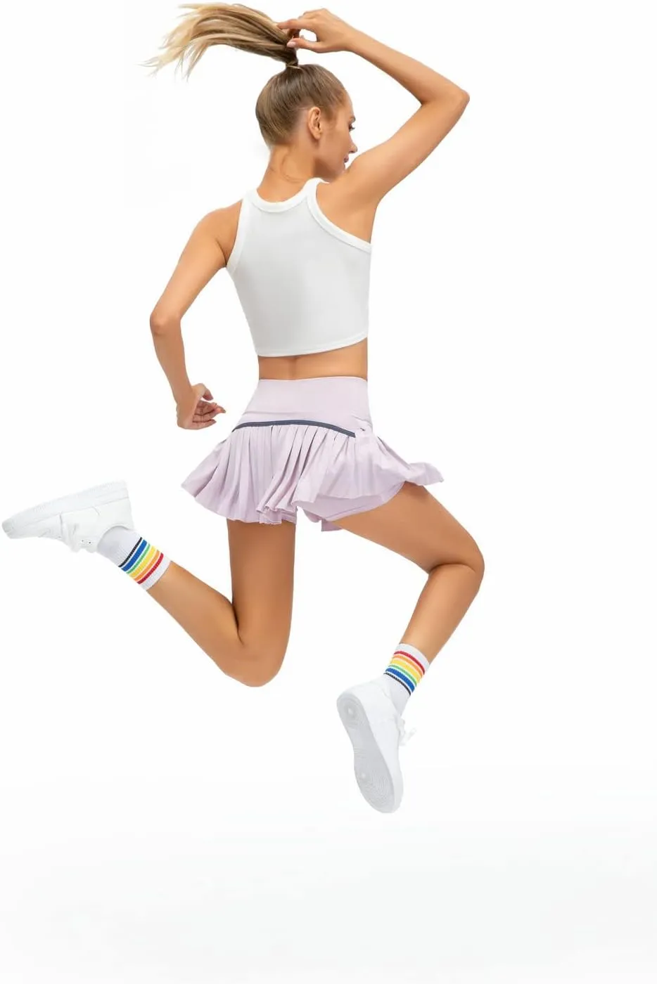 Women Pleated Tennis Skirt High Waisted Golf Athletic Skort Mini Skirts with Shorts Pockets Workout Running Apparel