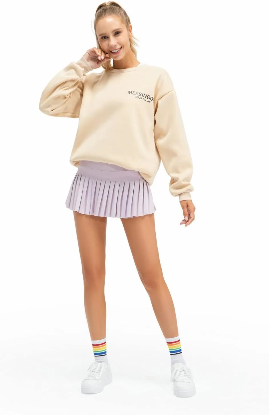 Women Pleated Tennis Skirt High Waisted Golf Athletic Skort Mini Skirts with Shorts Pockets Workout Running Apparel
