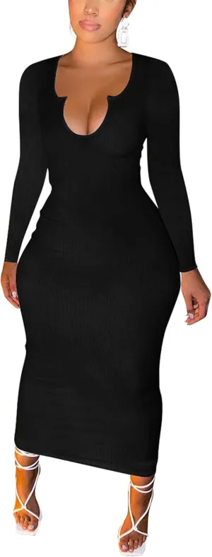 Women Sexy Two Piece Skirt Outfits Long Sleeve/Sleeveless V Neck Bodycon Ribbed Knitted Maxi Club Party Dress