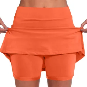 Womens Athletic Skirt with Shorts Mini Golf Tennis Running Workout Lightweight Comfy Oversized Skort Skirts with Pockets