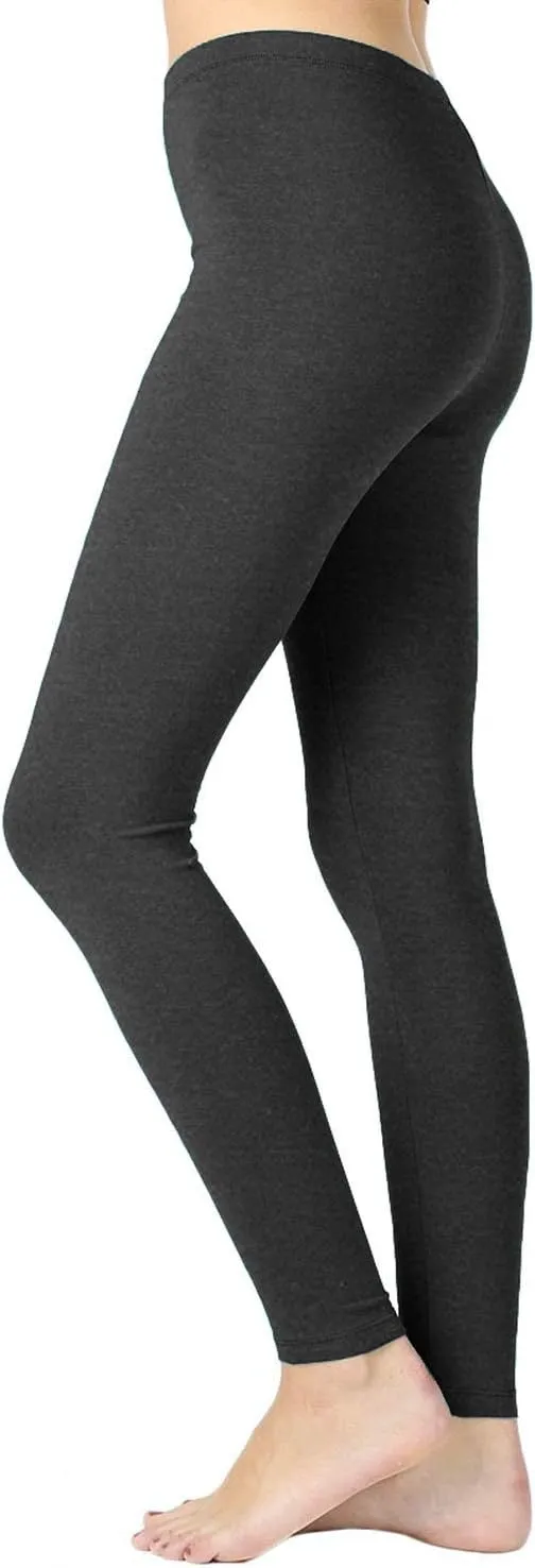 Womens Cotton Leggings with High Waisted Active Wear Pants (S-3XL)