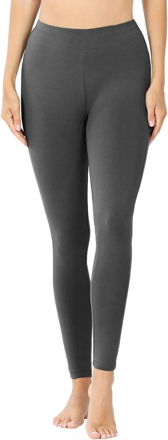 Womens Cotton Leggings with High Waisted Active Wear Pants (S-3XL)