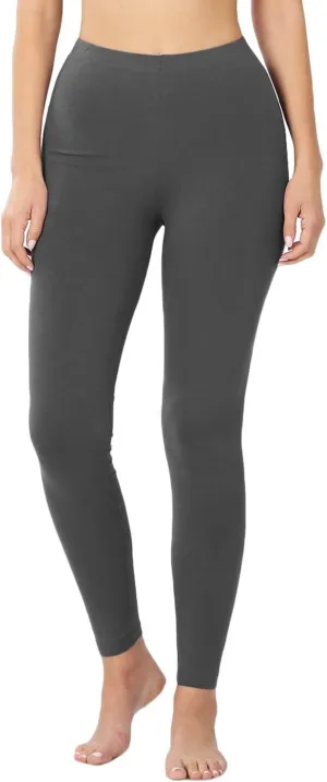 Womens Cotton Leggings with High Waisted Active Wear Pants (S-3XL)