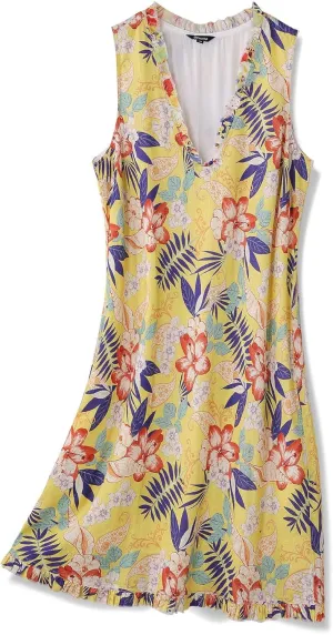 Womens Dress Floral Tropical Print Summer Casual Sunndresses Beach Vacation Party Wear