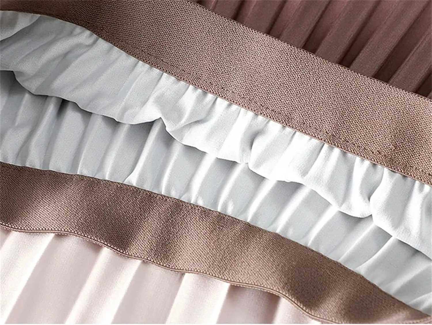 Women's Fashion Gradient Pleated Midi Skirt Casual High Waist Spring Summer Wear