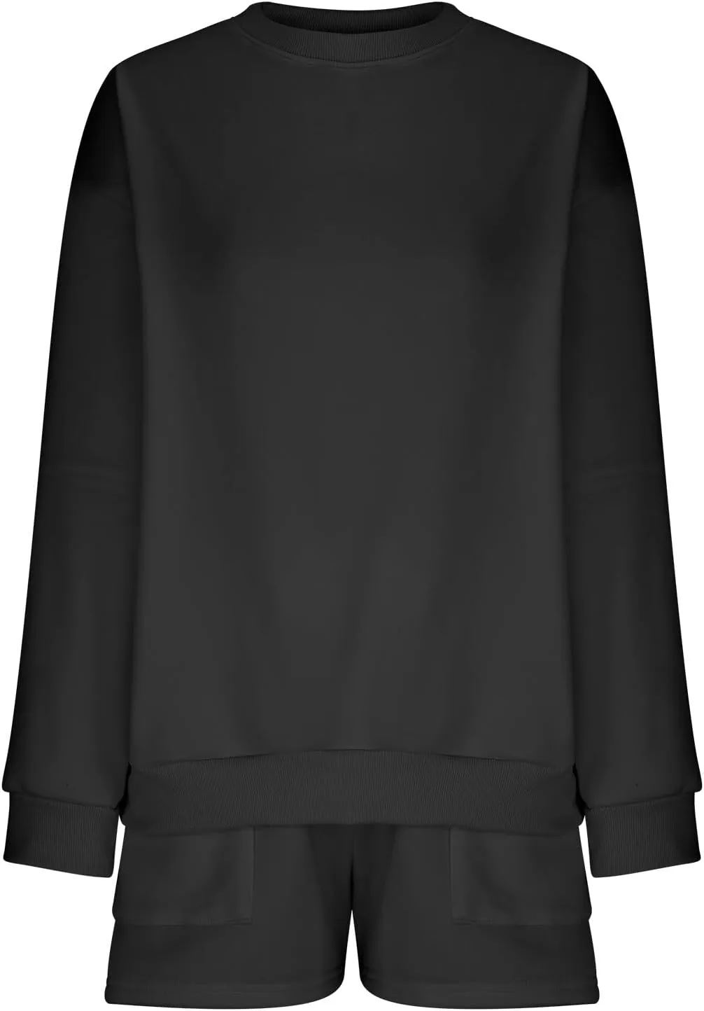 Womens Lounge Sets 2 Piece Outfits Oversized Long Sleeve Hoodies Sweatsuit Casual Sweat Shorts Matching Tracksuit
