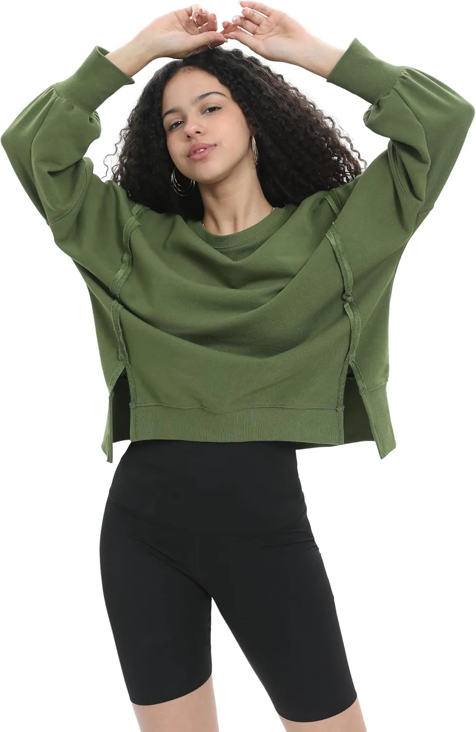 Womens Oversized Sweatshirt Crewneck Pullover Cute Long Sleeve Tops Fall Outfits