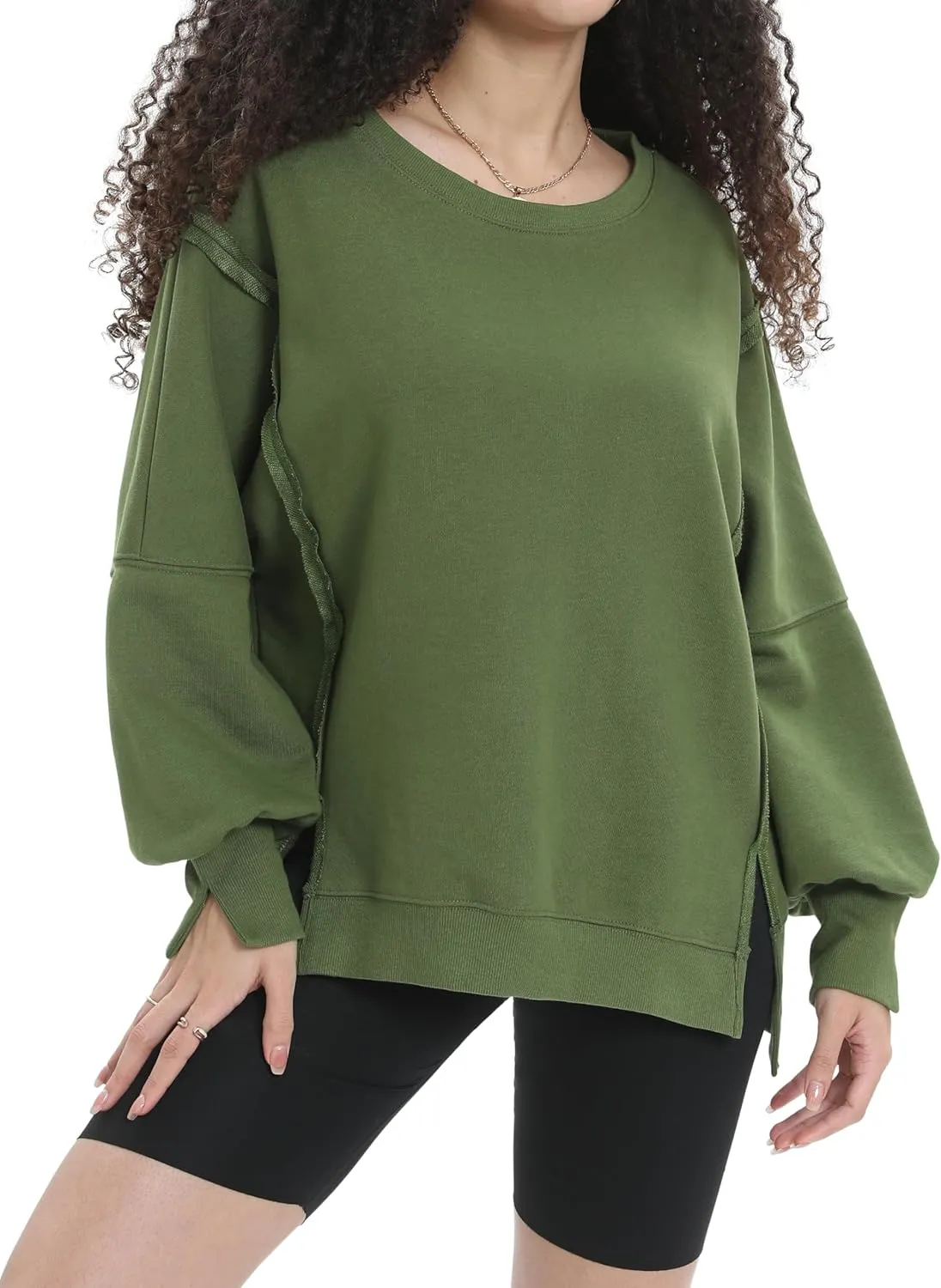 Womens Oversized Sweatshirt Crewneck Pullover Cute Long Sleeve Tops Fall Outfits