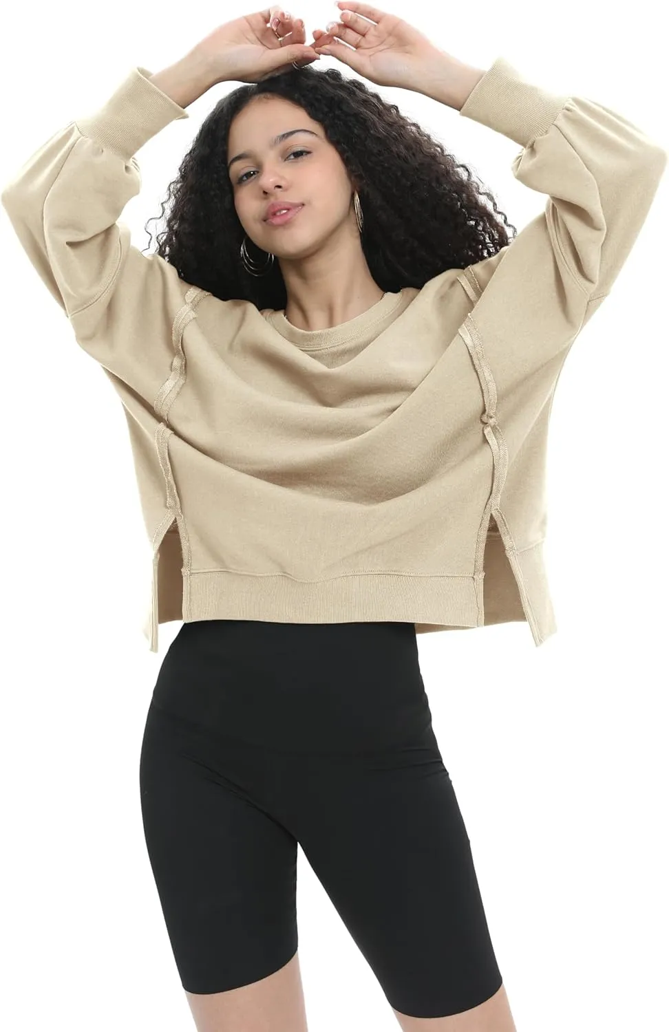 Womens Oversized Sweatshirt Crewneck Pullover Cute Long Sleeve Tops Fall Outfits