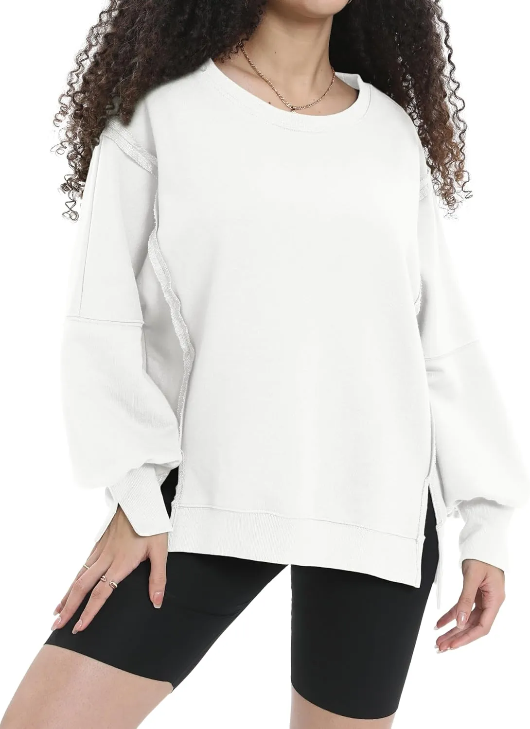Womens Oversized Sweatshirt Crewneck Pullover Cute Long Sleeve Tops Fall Outfits