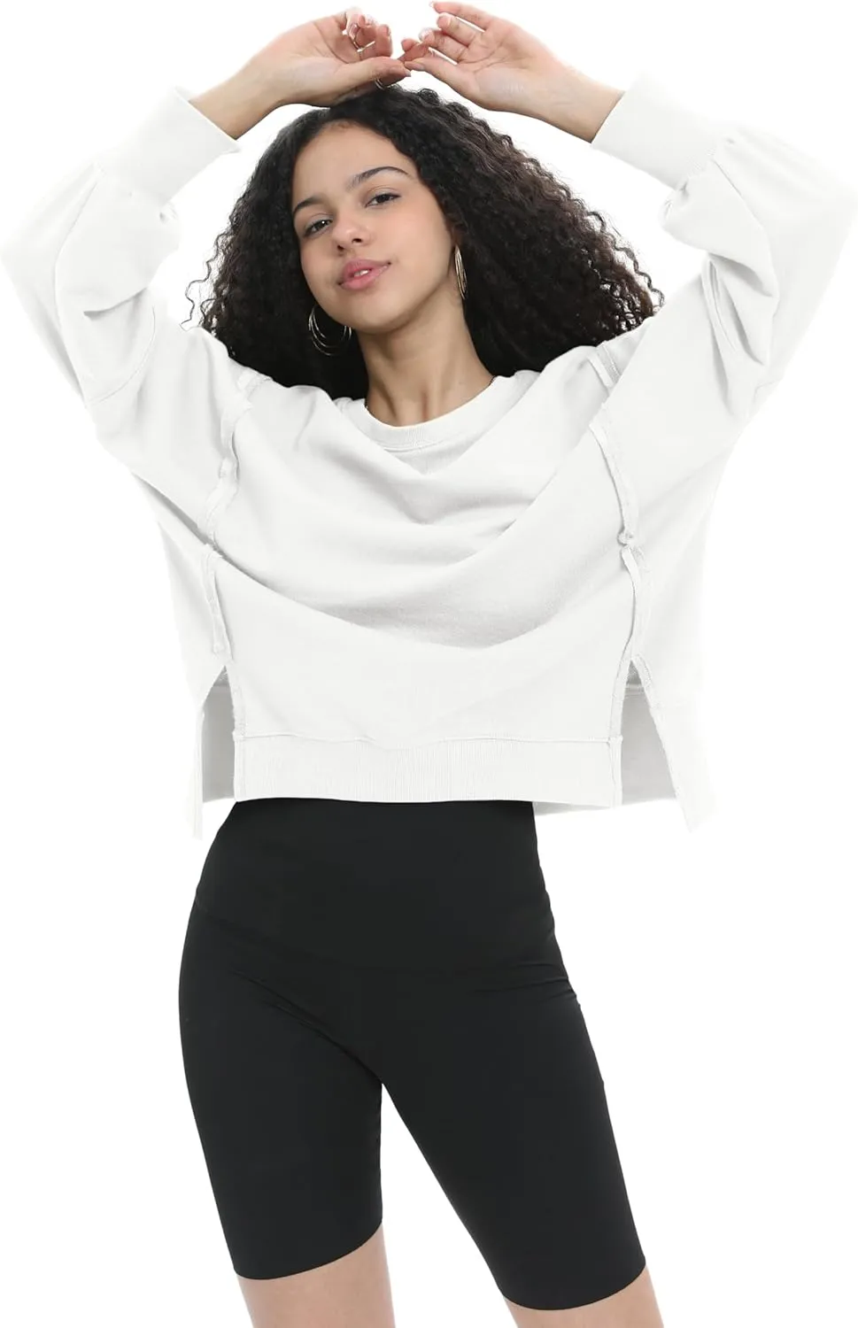 Womens Oversized Sweatshirt Crewneck Pullover Cute Long Sleeve Tops Fall Outfits