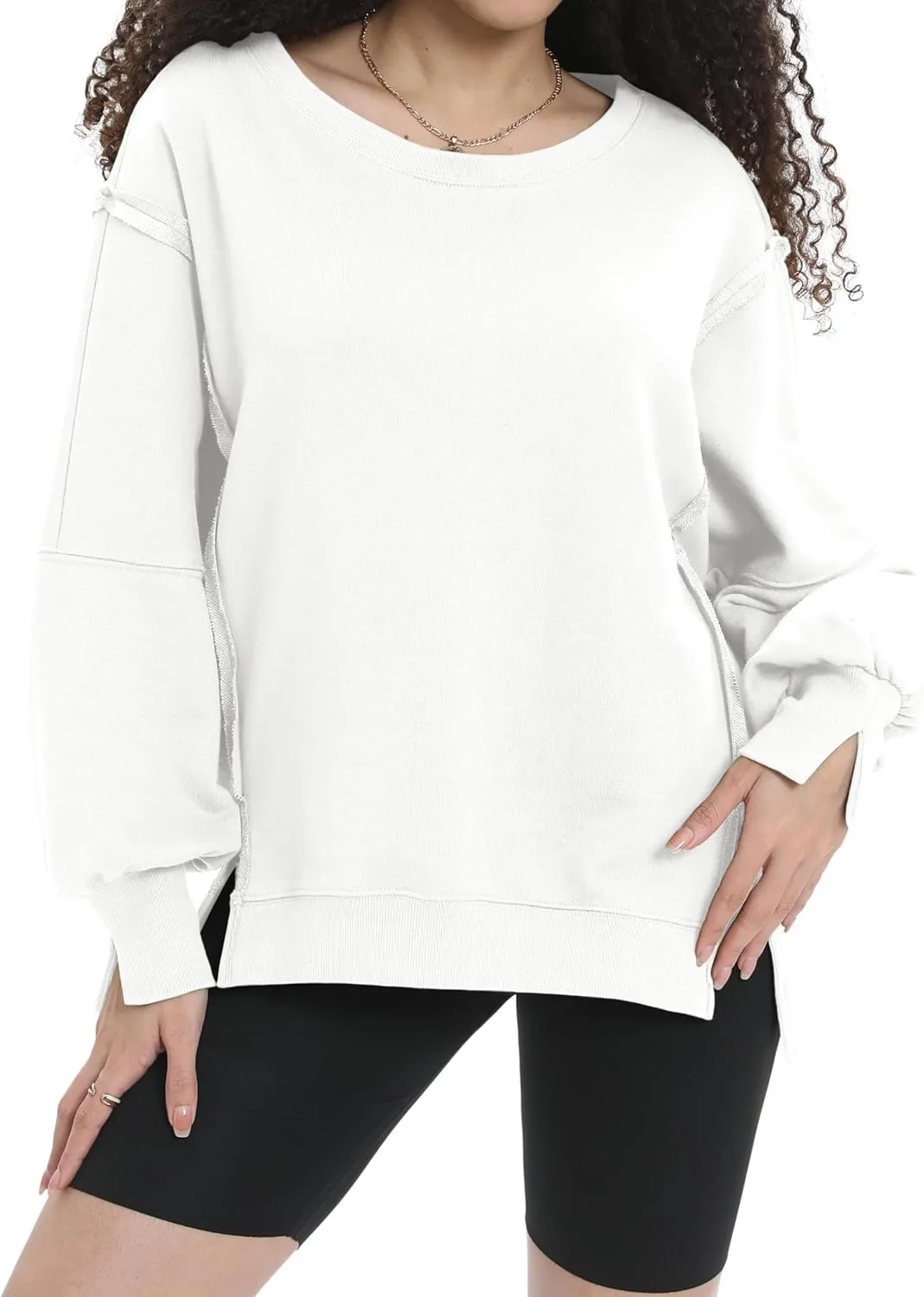 Womens Oversized Sweatshirt Crewneck Pullover Cute Long Sleeve Tops Fall Outfits