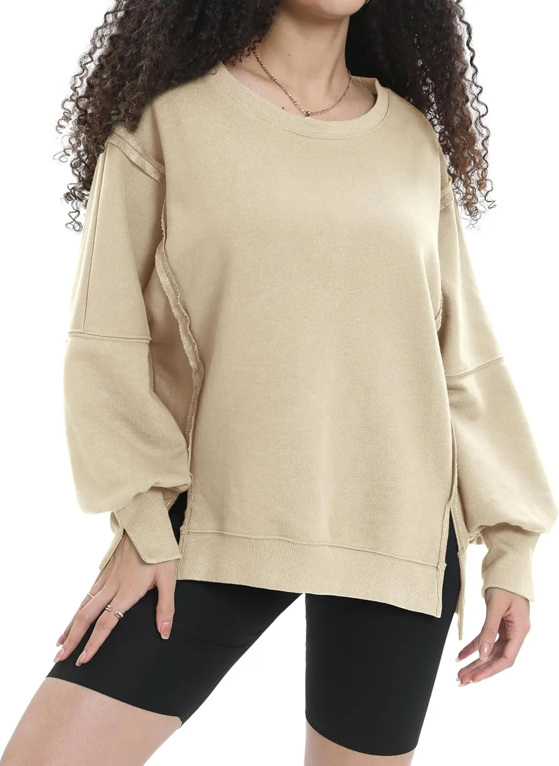 Womens Oversized Sweatshirt Crewneck Pullover Cute Long Sleeve Tops Fall Outfits