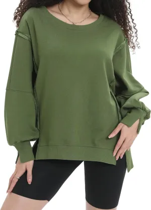 Womens Oversized Sweatshirt Crewneck Pullover Cute Long Sleeve Tops Fall Outfits
