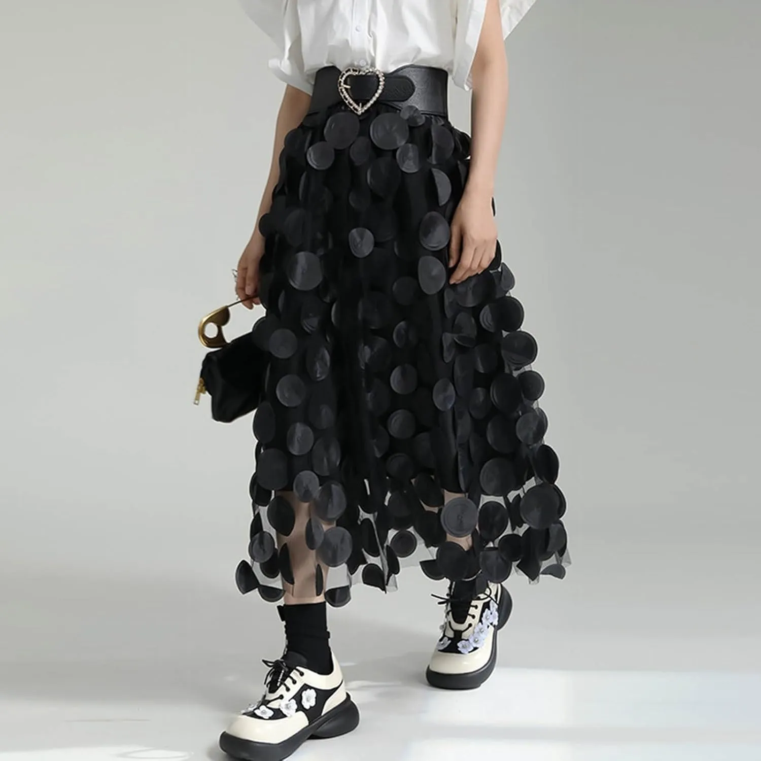 Women's Sequin Tulle Skirt A-Line Pleated Elastic High Waist Mesh Ballet Prom Party Skirt Sparkly Tutu Midi Skirts Clubwear