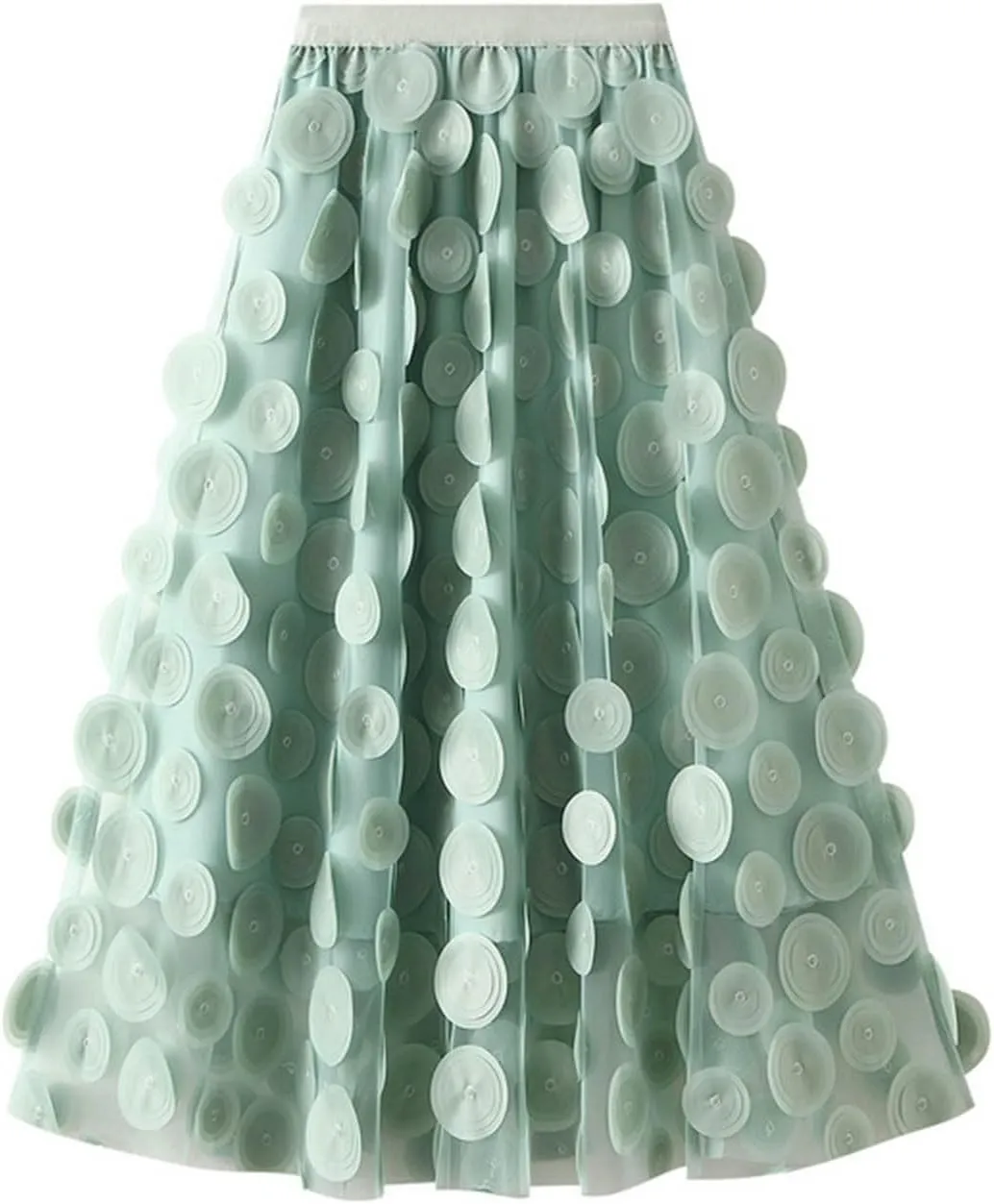 Women's Sequin Tulle Skirt A-Line Pleated Elastic High Waist Mesh Ballet Prom Party Skirt Sparkly Tutu Midi Skirts Clubwear