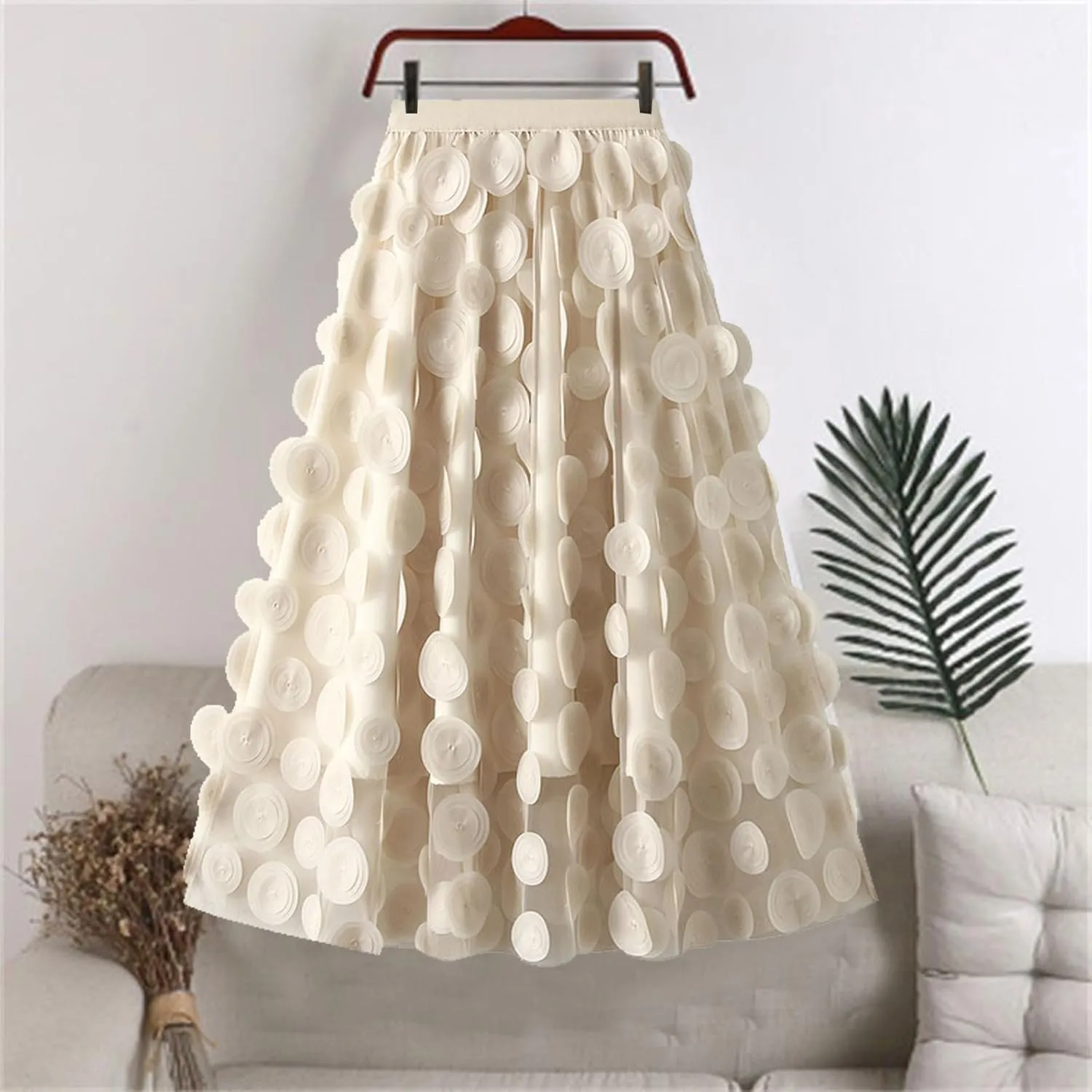Women's Sequin Tulle Skirt A-Line Pleated Elastic High Waist Mesh Ballet Prom Party Skirt Sparkly Tutu Midi Skirts Clubwear