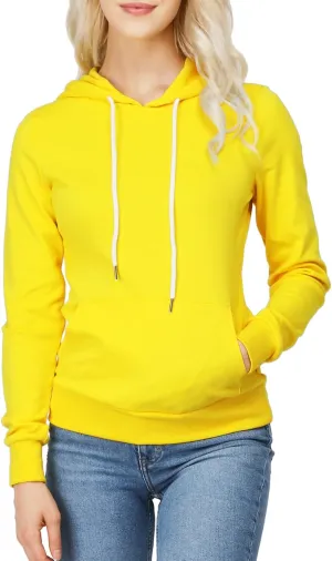 Women's Slim Fit Pullover Hoodie Lightweight Long Sleeve Kangaroo Pocket Basic Casual wear