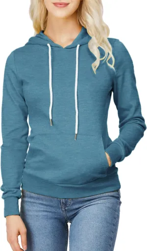 Women's Slim Fit Pullover Hoodie Lightweight Long Sleeve Kangaroo Pocket Basic Casual wear