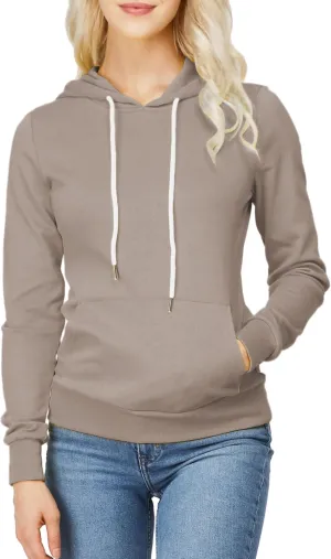 Women's Slim Fit Pullover Hoodie Lightweight Long Sleeve Kangaroo Pocket Basic Casual wear