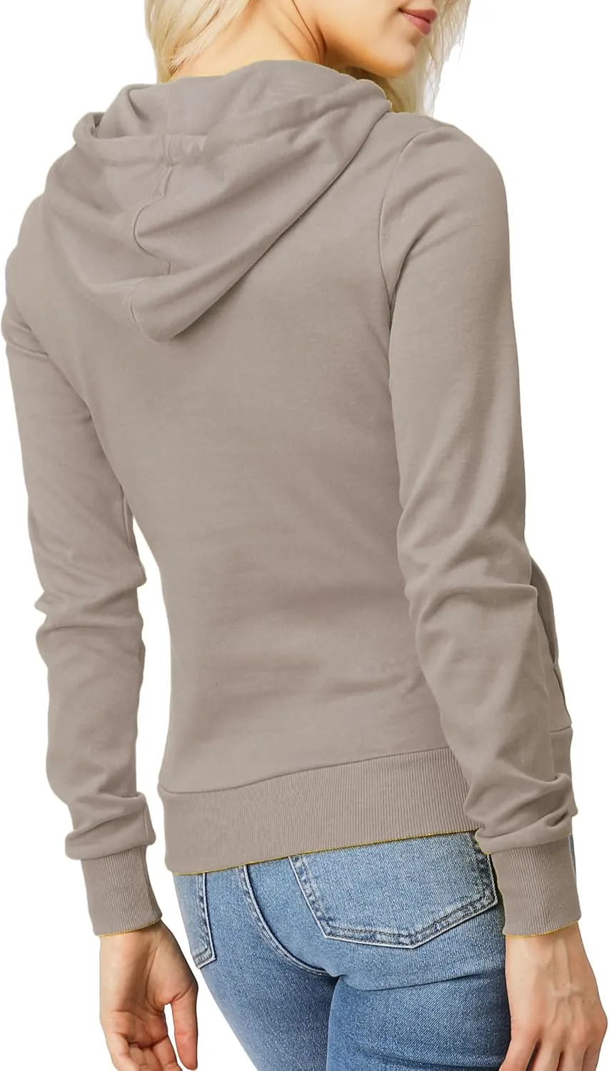 Women's Slim Fit Pullover Hoodie Lightweight Long Sleeve Kangaroo Pocket Basic Casual wear