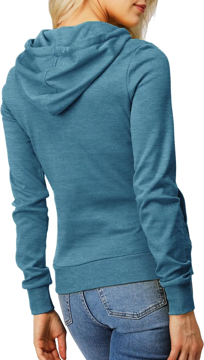 Women's Slim Fit Pullover Hoodie Lightweight Long Sleeve Kangaroo Pocket Basic Casual wear
