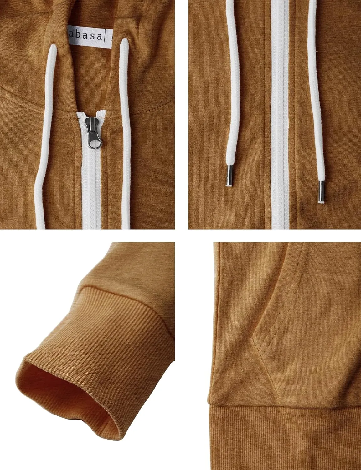 Women's Slim Fit Zip Up Hoodie Lightweight Long Sleeve Kangaroo Pocket Basic Casual wear