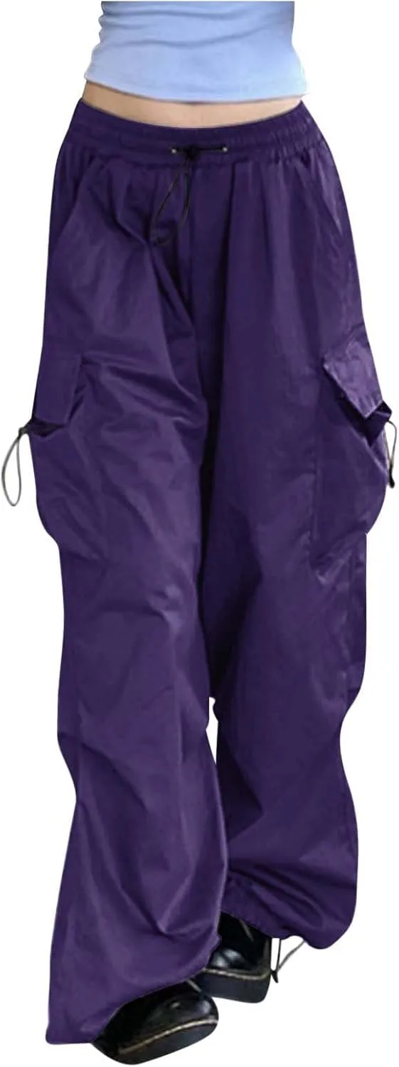 Women's Stretchy Wide Leg Palazzo Winter Baggy Sports Jeans with Pockets Water Resistant Water Resistant