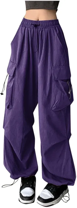 Women's Stretchy Wide Leg Palazzo Winter Baggy Sports Jeans with Pockets Water Resistant Water Resistant