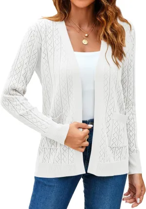 Womens Summer Lightweight Cardigan Long Sleeve Casual Open Front Spring Sweaters Summer Shrugs for Dresses