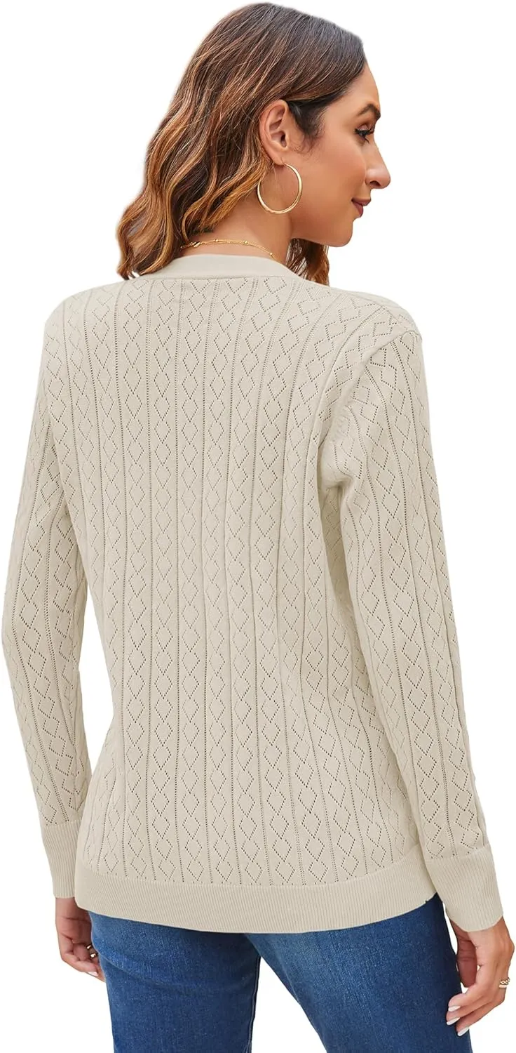 Womens Summer Lightweight Cardigan Long Sleeve Casual Open Front Spring Sweaters Summer Shrugs for Dresses