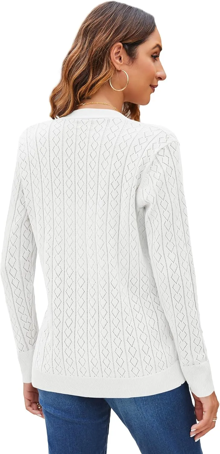 Womens Summer Lightweight Cardigan Long Sleeve Casual Open Front Spring Sweaters Summer Shrugs for Dresses