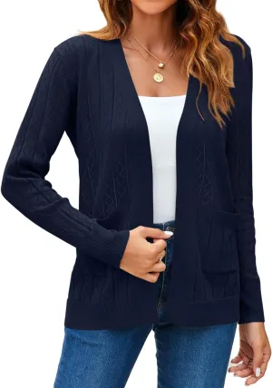 Womens Summer Lightweight Cardigan Long Sleeve Casual Open Front Spring Sweaters Summer Shrugs for Dresses