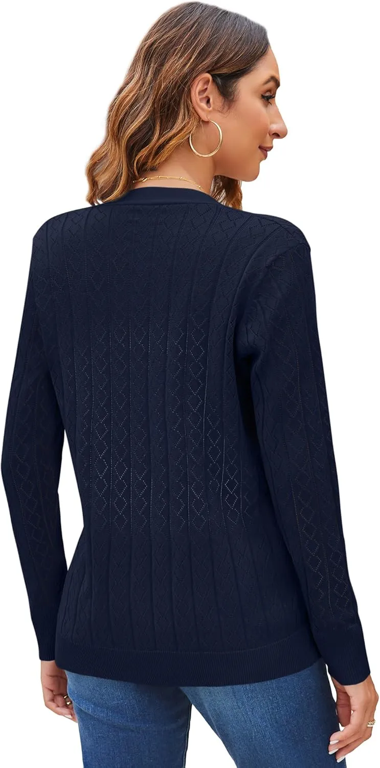 Womens Summer Lightweight Cardigan Long Sleeve Casual Open Front Spring Sweaters Summer Shrugs for Dresses
