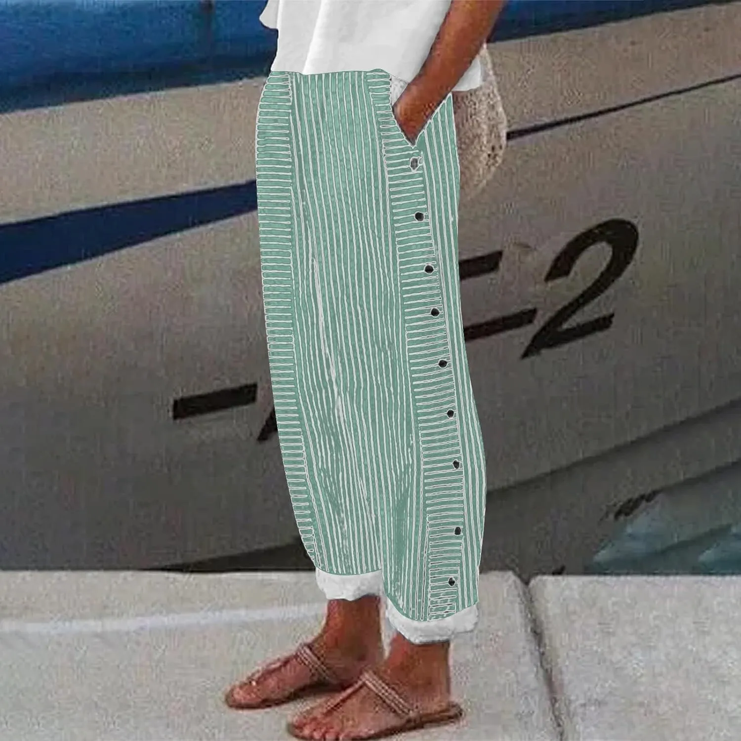 Womens Wide Leg Pants Leg Pants Fashion Drawstring Elastic Trousers Comfy Straight Long Fall Fashion Outfits