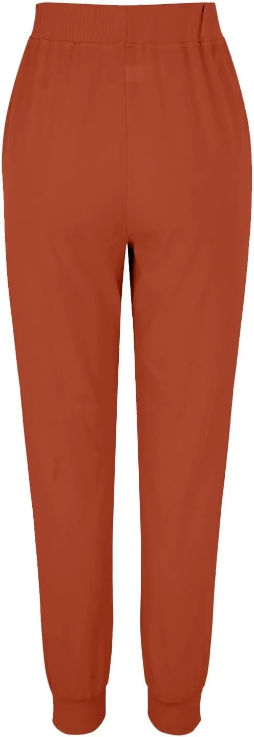 Womens Wide Leg Sweatpants Winter Joggers Work Thermal with Pockets Barrel Pants High Waisted