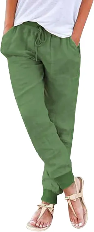 Womens Wide Leg Sweatpants Winter Joggers Work Thermal with Pockets Barrel Pants High Waisted