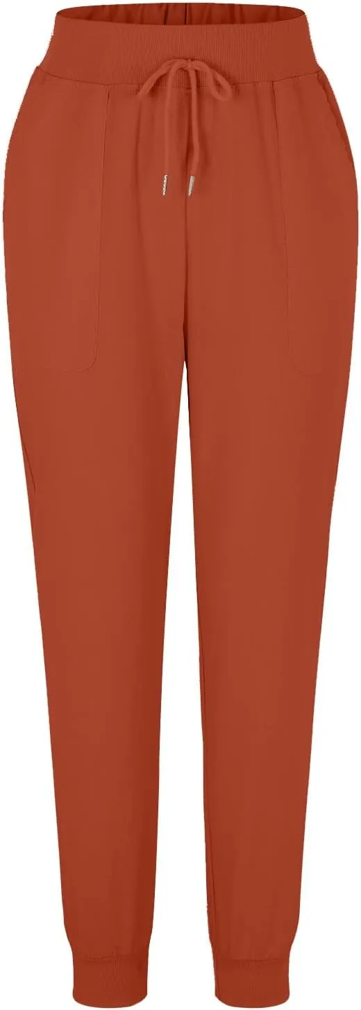 Womens Wide Leg Sweatpants Winter Joggers Work Thermal with Pockets Barrel Pants High Waisted
