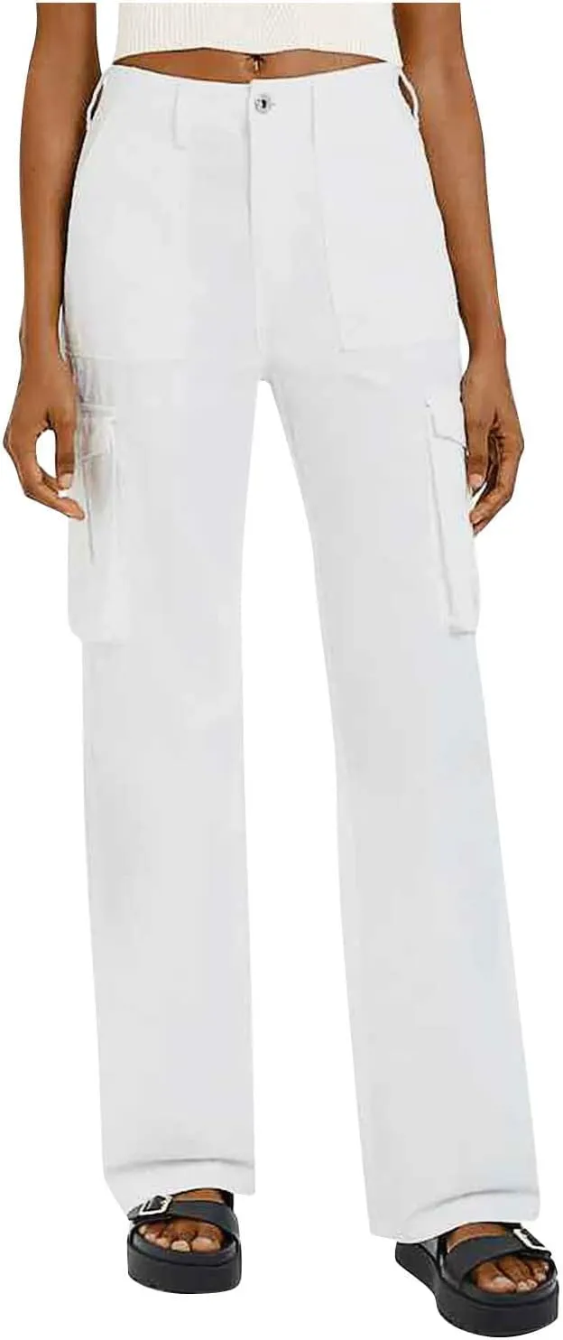 Womens Wide Leg Sweatpants Winter Streetwear Outfits Thermal with Pockets Elastic Waist Fleece Lined