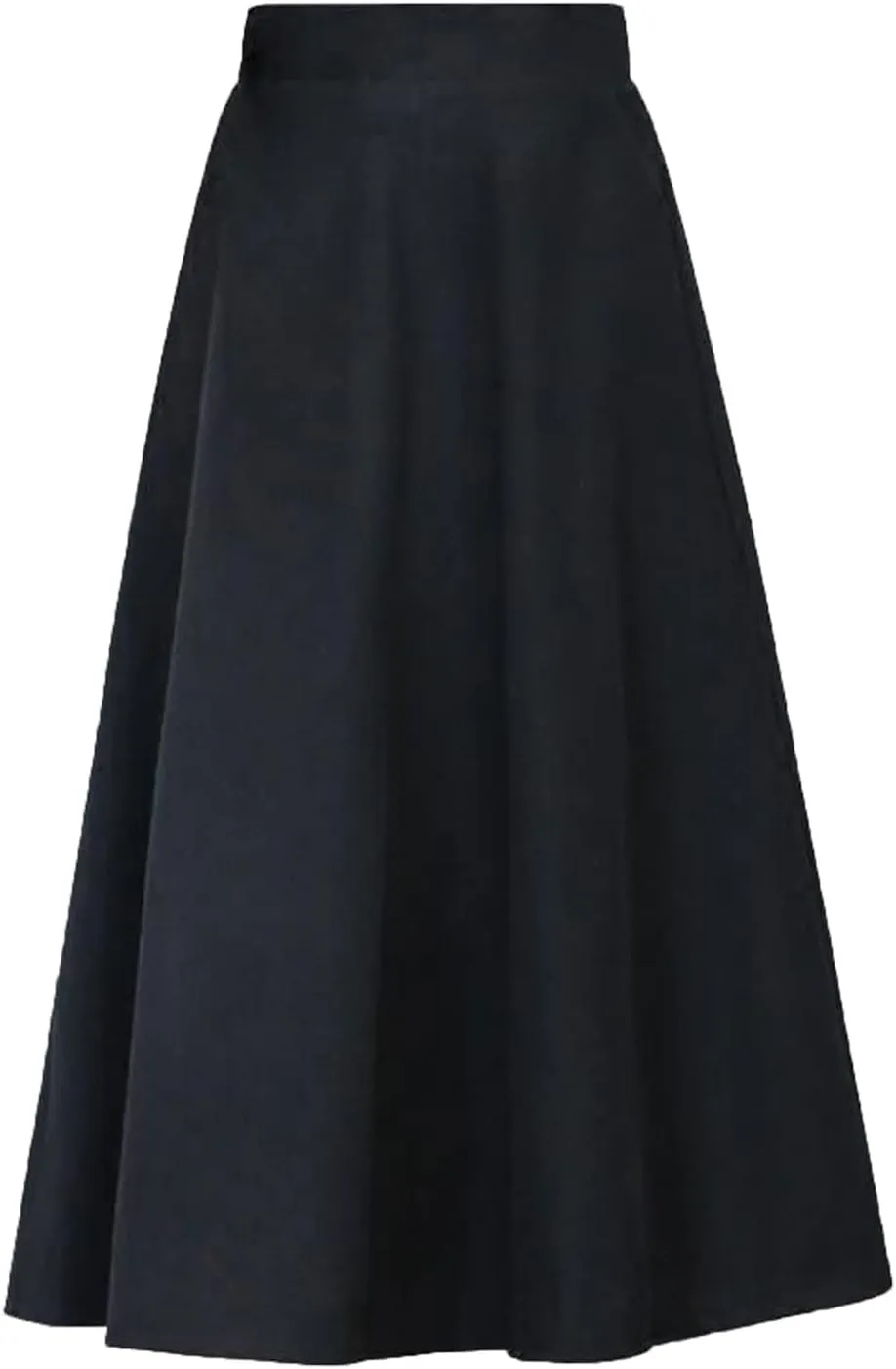 Womens Winter Vintage High Elastic Waist A Line Pleated Wool Midi Skirt 50S Pleated Midi Skirt A-Line Vintage Swing Skirt