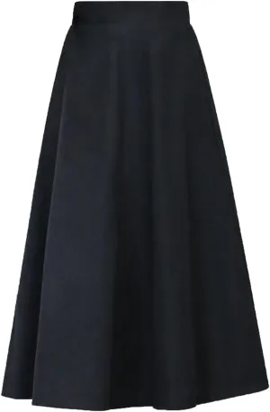 Womens Winter Vintage High Elastic Waist A Line Pleated Wool Midi Skirt 50S Pleated Midi Skirt A-Line Vintage Swing Skirt