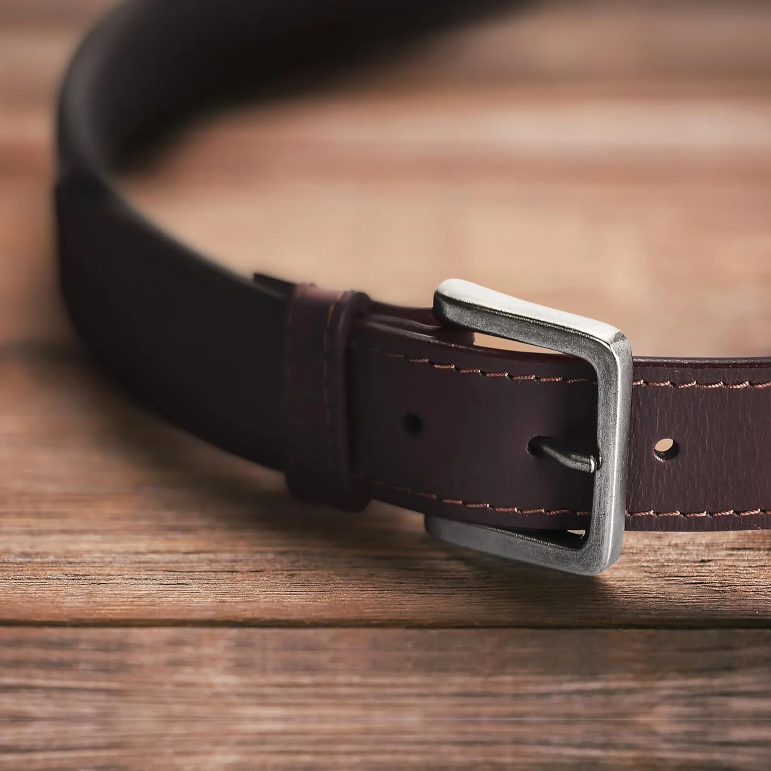 Wrangler Mens Leather Belt, Country Casual Every Day Belt for Jeans