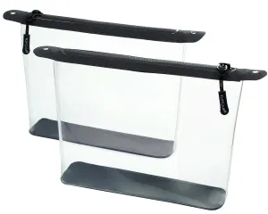 YUMQUA Clear Toiletry Bag, 2 Pack TSA Approved Travel Toiletry Bag with Strap Airport Airline Quart Size Bags TPU Cosmetic Pouch Makeup Bags Carry on Travel Accessories