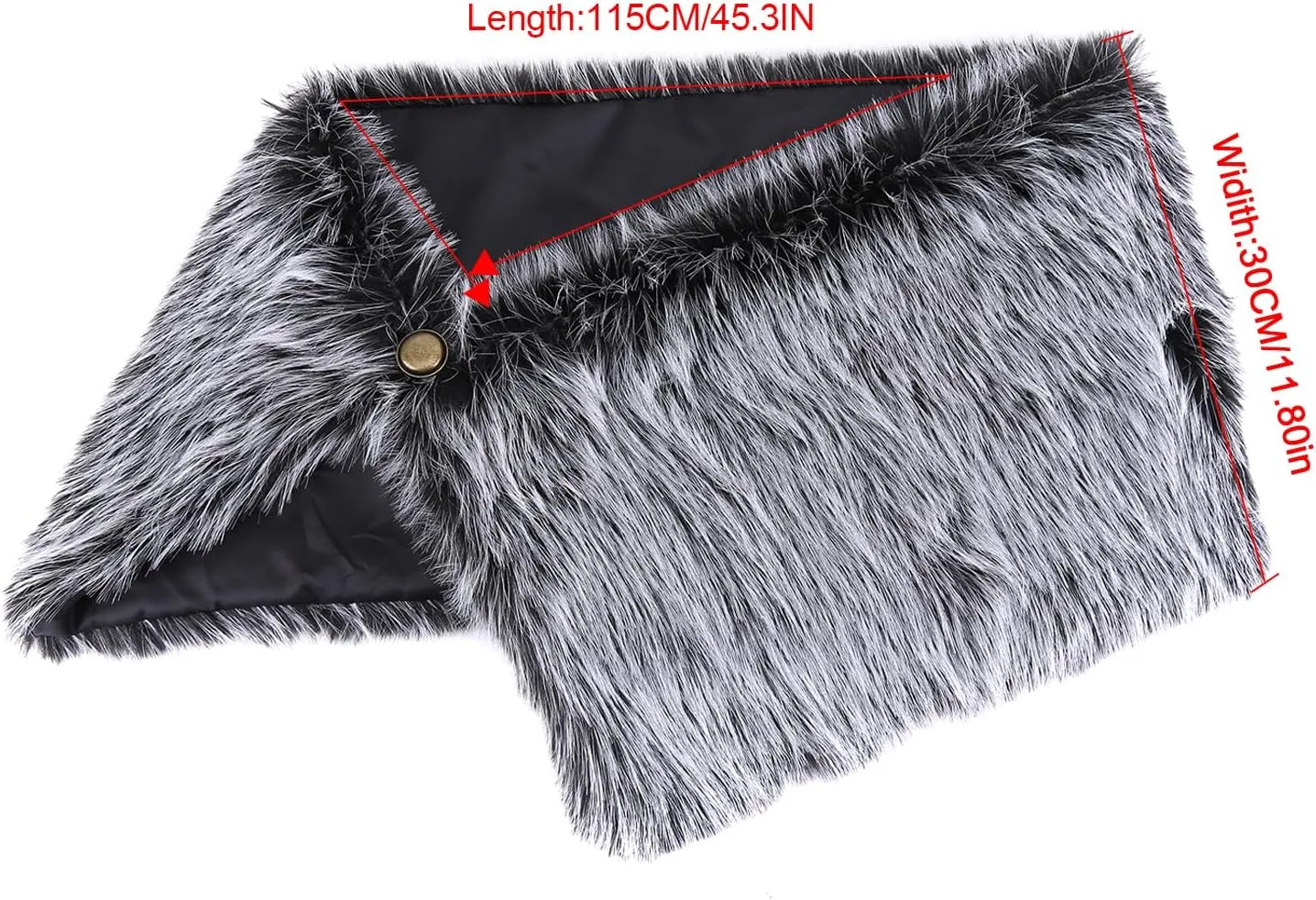Zcargel Women's Viking Cloak Faux Fur Shoulder Collar For Viking Queen Costume Halloween Cloak Winter Warm Shoulder Wrap