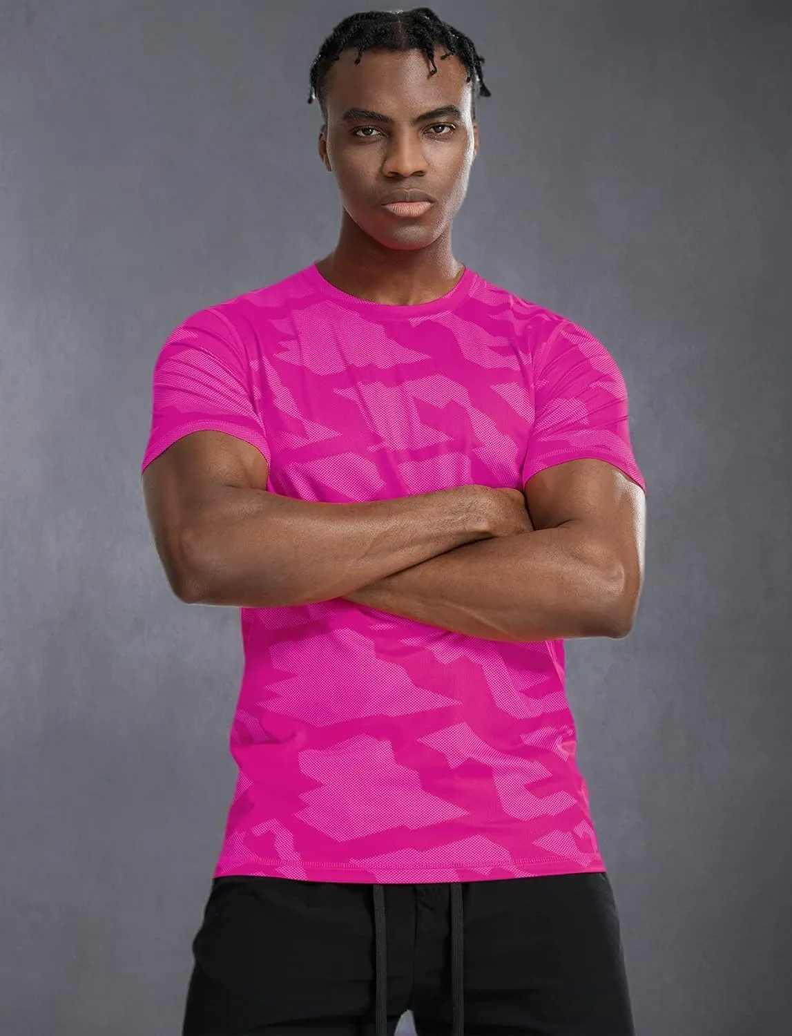 Zengjo Mens Athletic Shirts Short Sleeve Quick Dry Running Workout T-Shirt Moisture Wicking Performance Tee