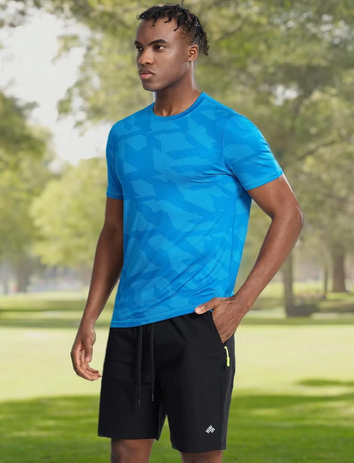 Zengjo Mens Athletic Shirts Short Sleeve Quick Dry Running Workout T-Shirt Moisture Wicking Performance Tee