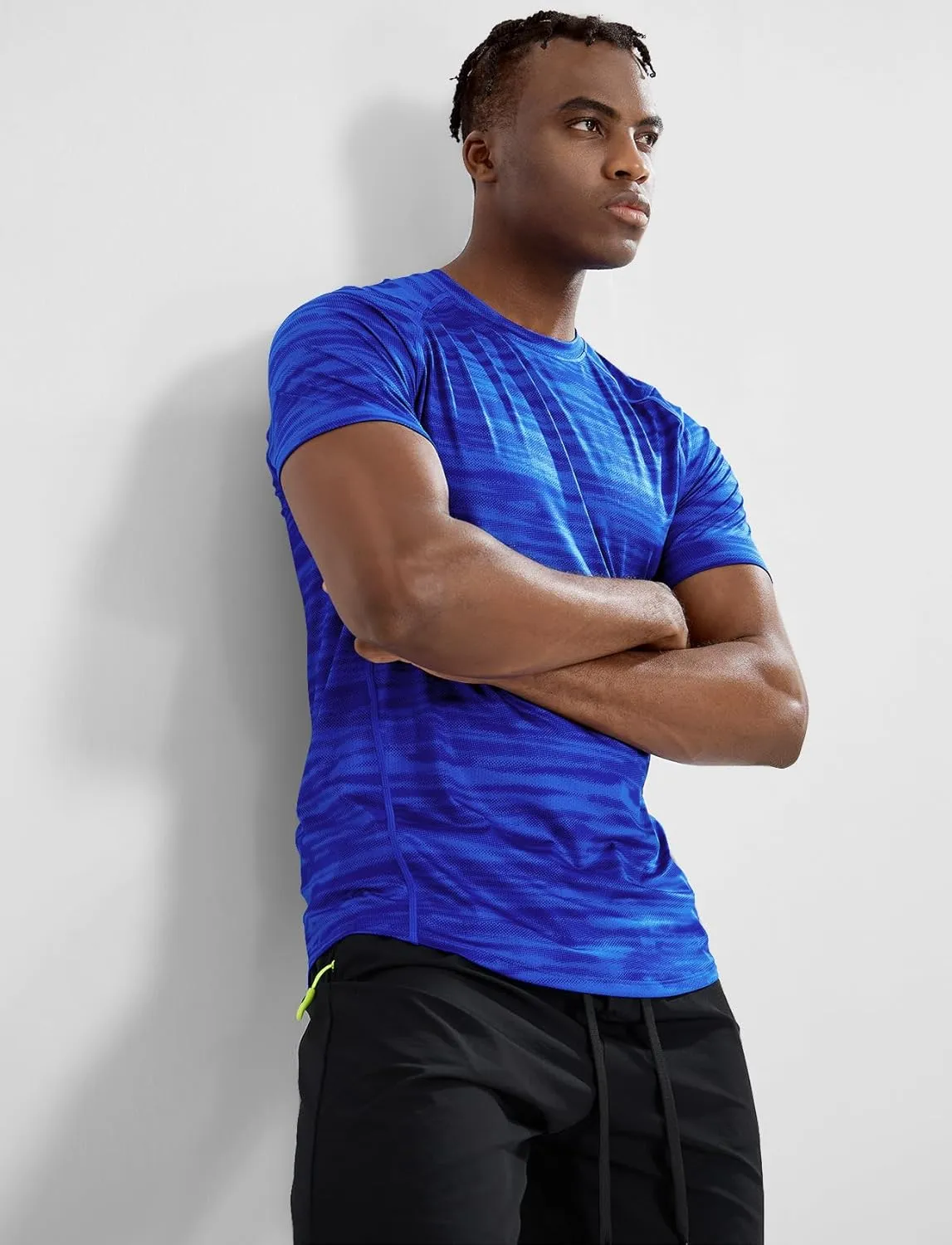 Zengjo Men's Workout Shirts Short Sleeve,Quick Dry Athletic Running Performance Crewneck T-Shirt Moisture Wicking