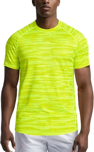 Zengjo Men's Workout Shirts Short Sleeve,Quick Dry Athletic Running Performance Crewneck T-Shirt Moisture Wicking