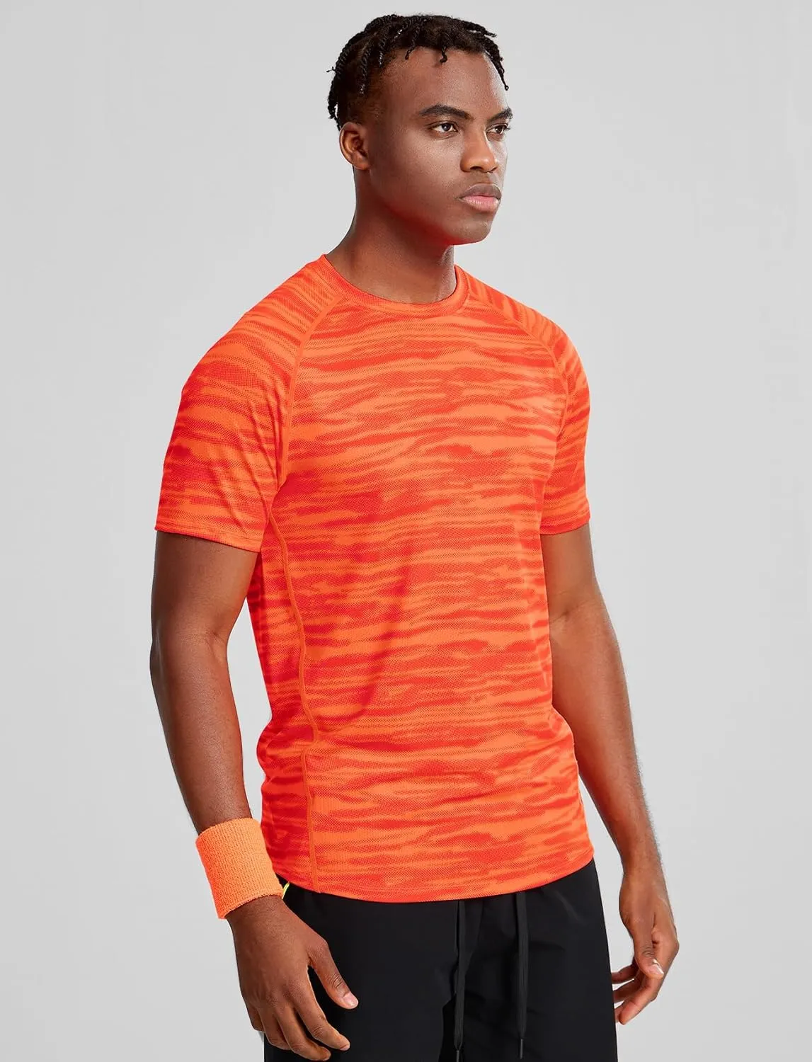 Zengjo Men's Workout Shirts Short Sleeve,Quick Dry Athletic Running Performance Crewneck T-Shirt Moisture Wicking